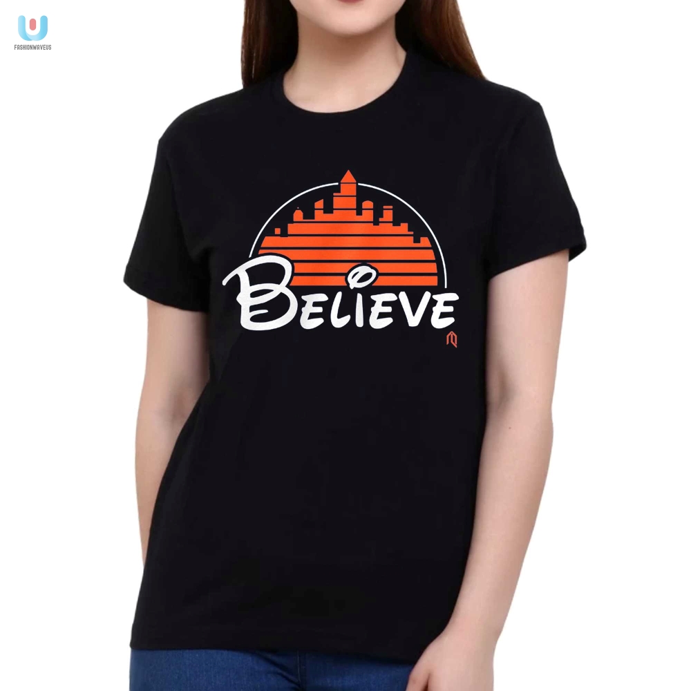 Reach For The Punbelievable With Our Believe Skyline Tee