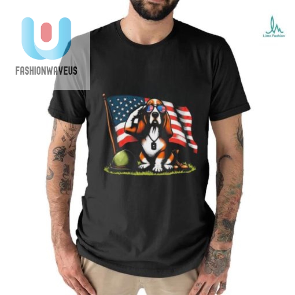 Salute Your Shorts Basset Hound Patriotic Tee