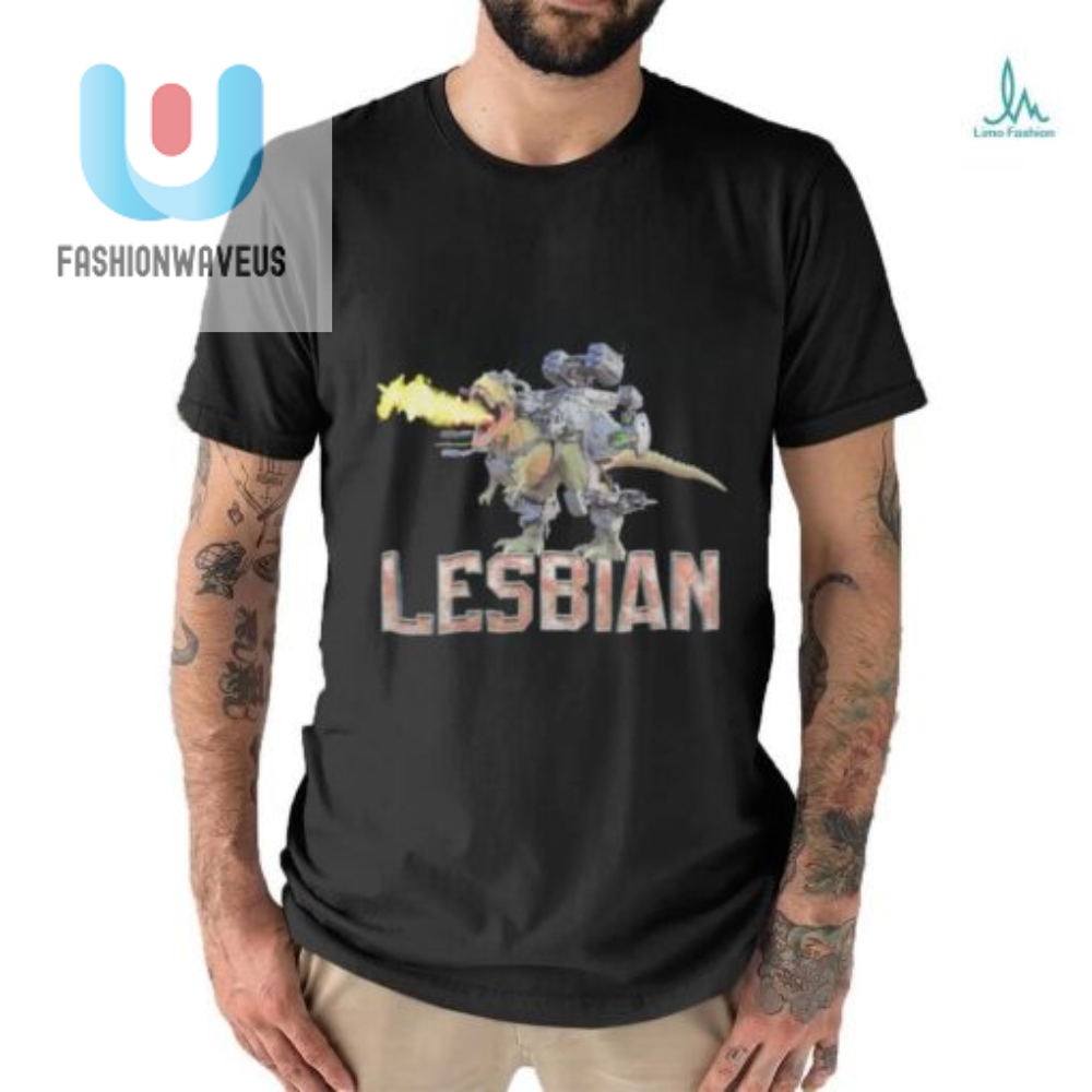 Mechasaur Lesbians Roaring Humor Tee