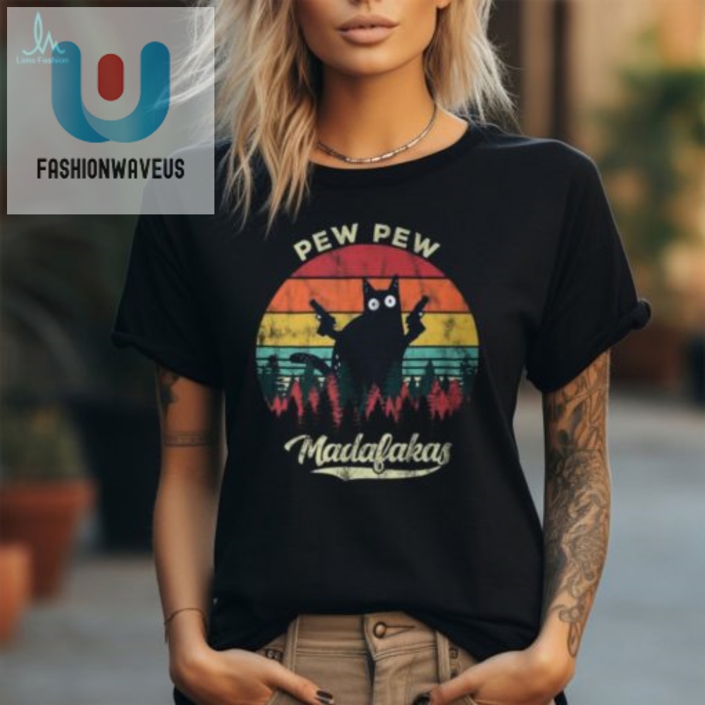 Get Meownificent With This Cat Pew Pew Tee fashionwaveus 1