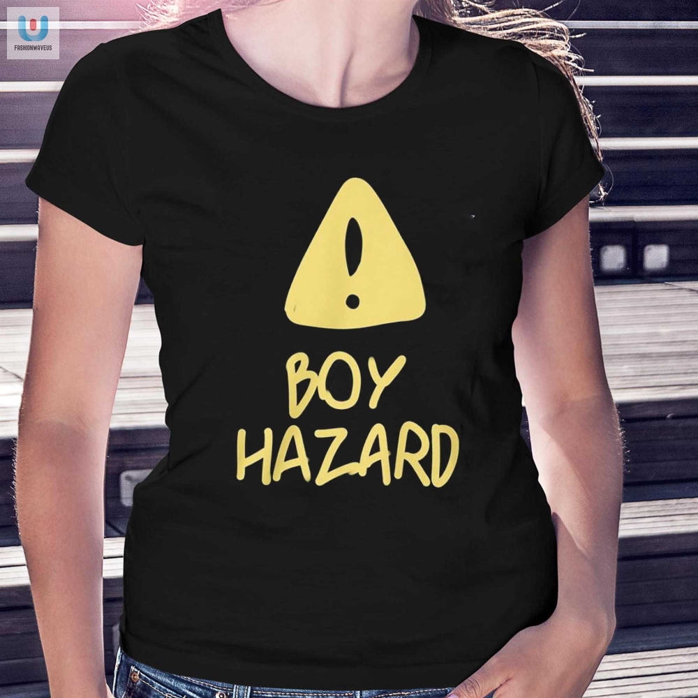 Caution Highlyentertaining Hazard Boy Shirt