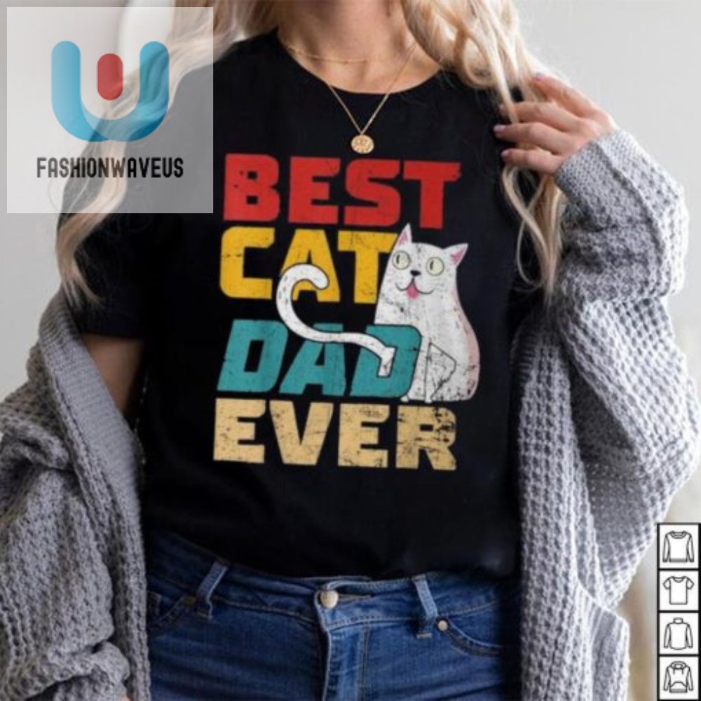Vintage Cat Dad Tee Purrfect Gift For Best Cat Dad Ever