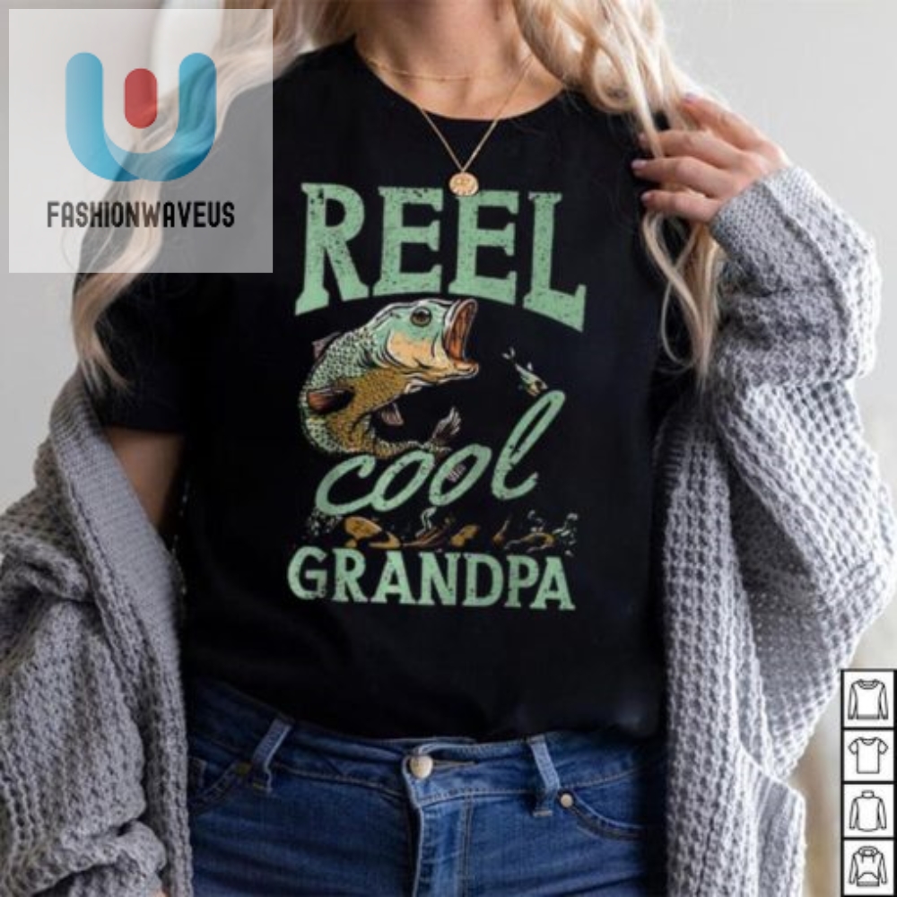 Reel Cool Grandpa Fishing Tshirt Hooked On Dad Jokes
