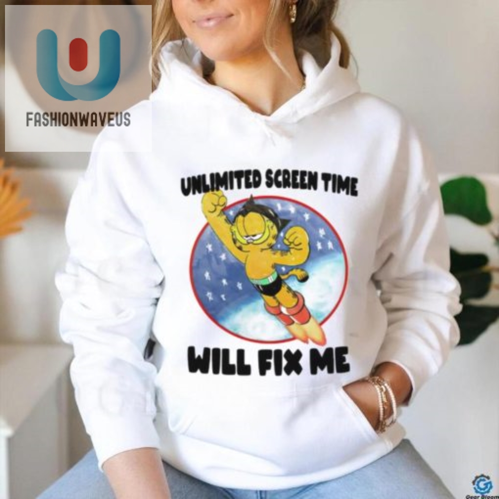 Fix Me With Garfields Unlimited Screen Time Shirt  Hilarious