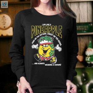 Pineapple Humor Shirt Tough Outside Sweet Inside Crowned fashionwaveus 1 3