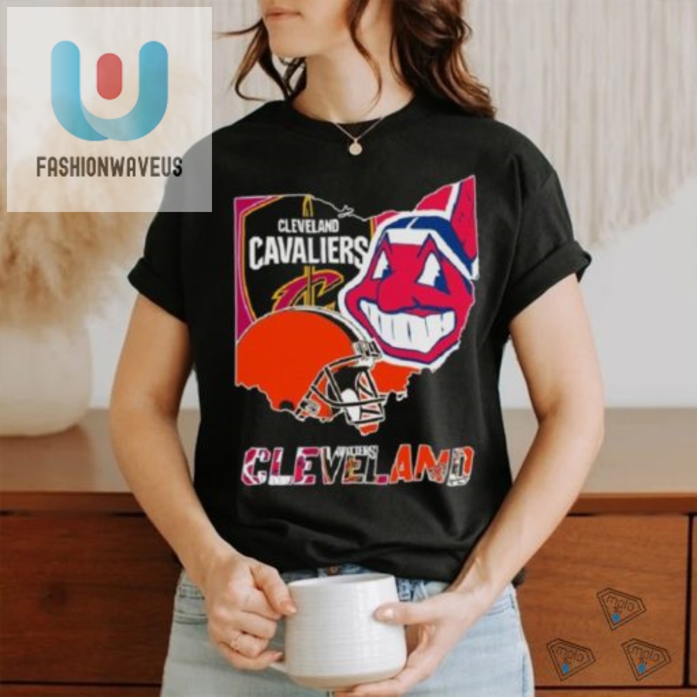 Cleveland Sports Map Tee  Where Logos Play For Laughs