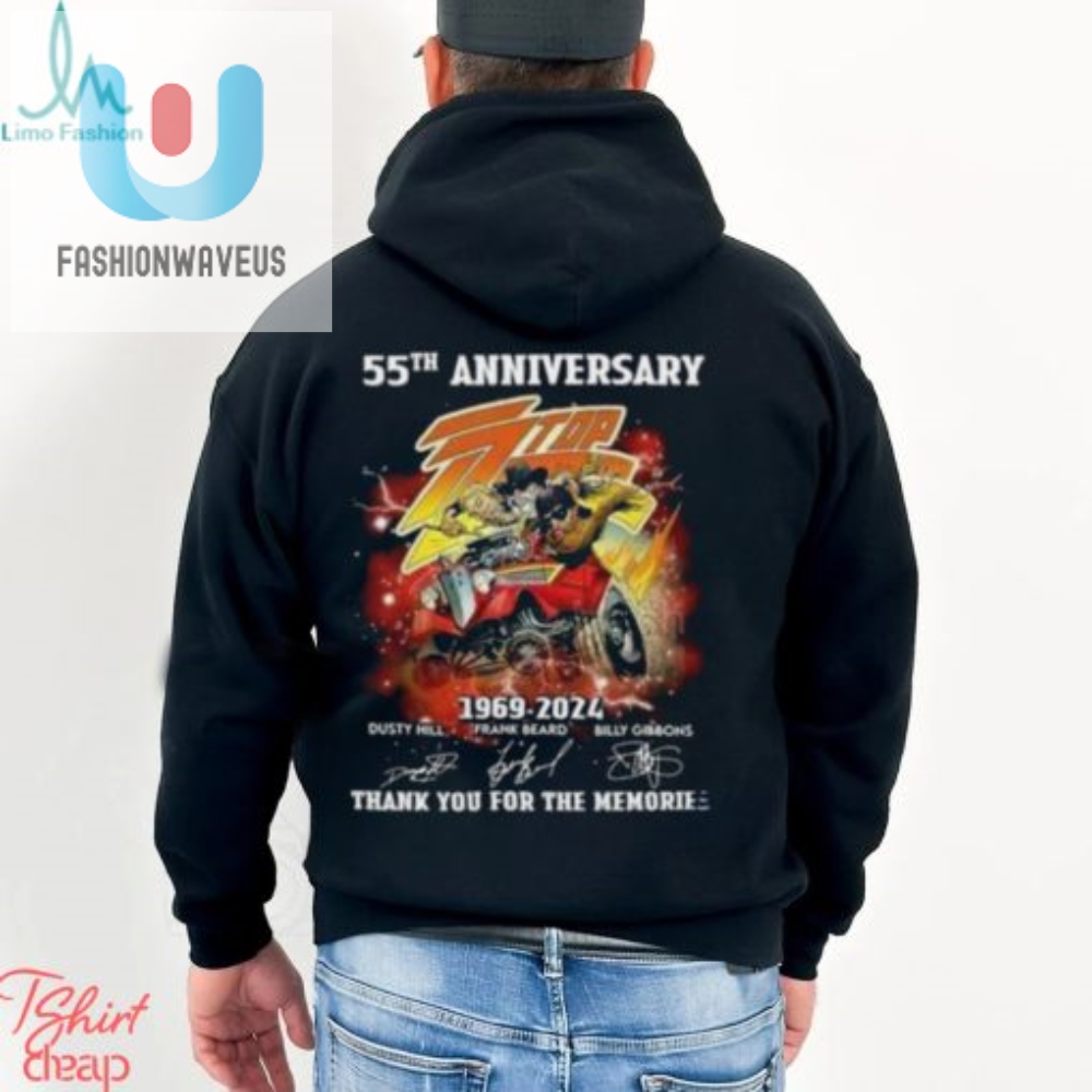Rock Your Anniversary Zz Top 55 Years Of Cool Tshirt