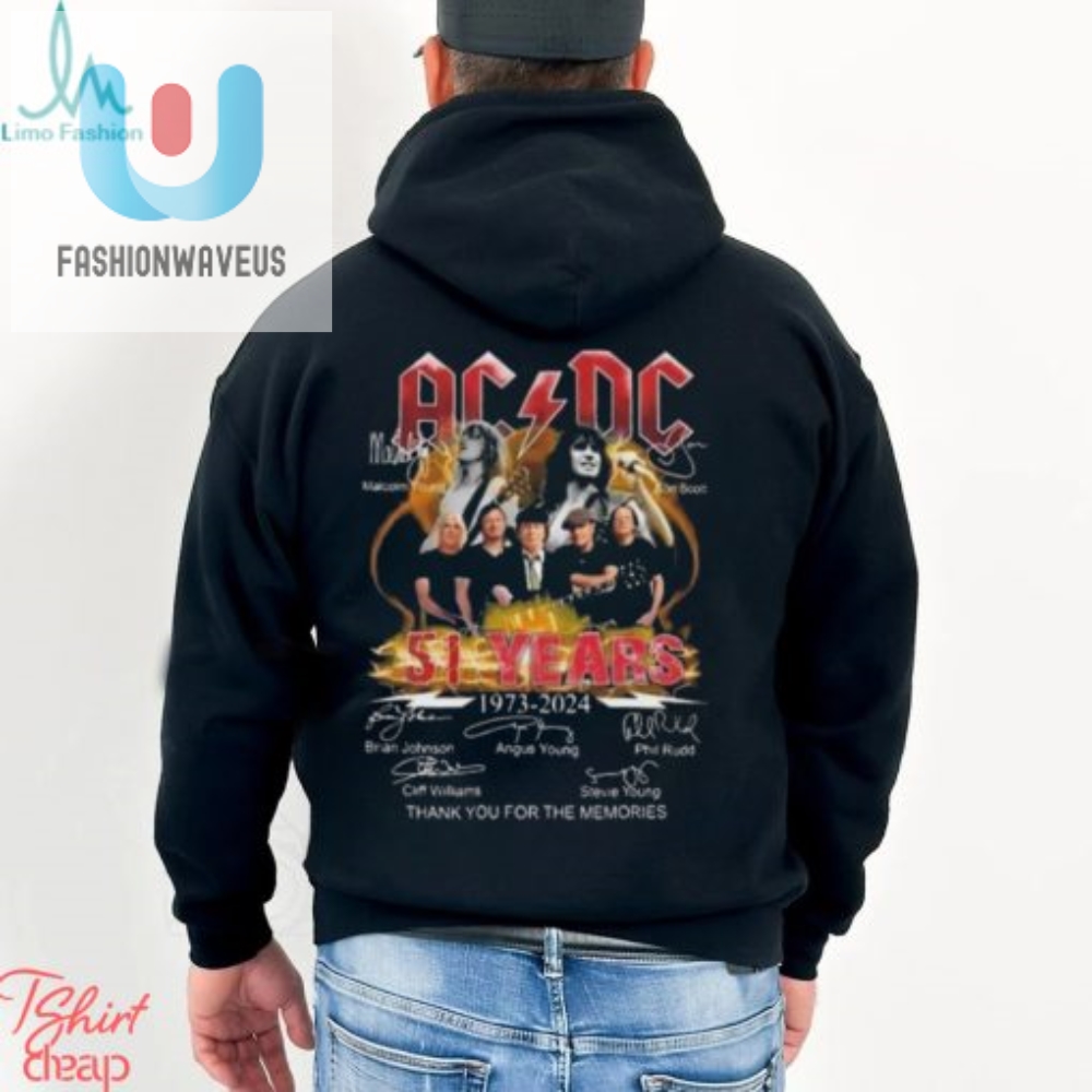 Rock On Acdc 51 Years Tour Tee With Signatures  Hilarious
