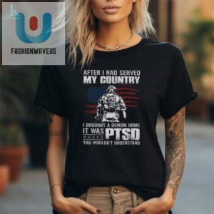 Funny Demon Ptsd Tshirt For Patriotic Veteran Dads fashionwaveus 1 2