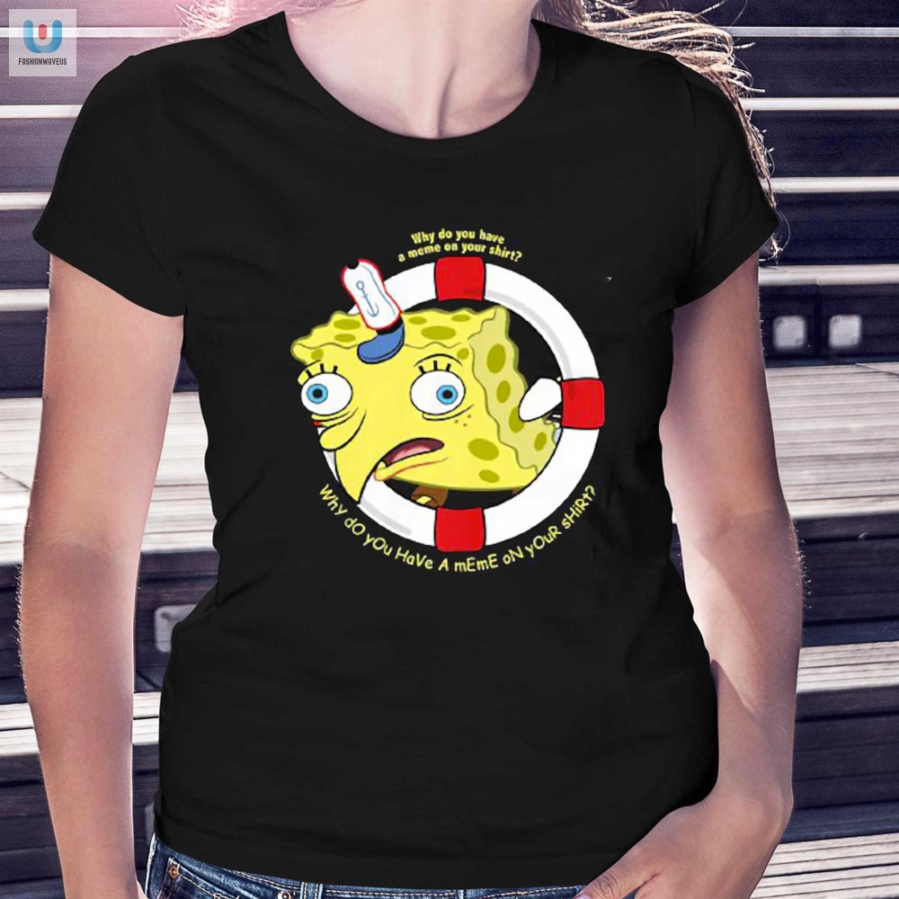Funny Spongebob Meme Shirt  Unique Navy Design
