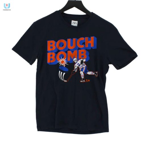 Score Big Laughs With The Evan Bouchard Bouch Bomb Tee fashionwaveus 1