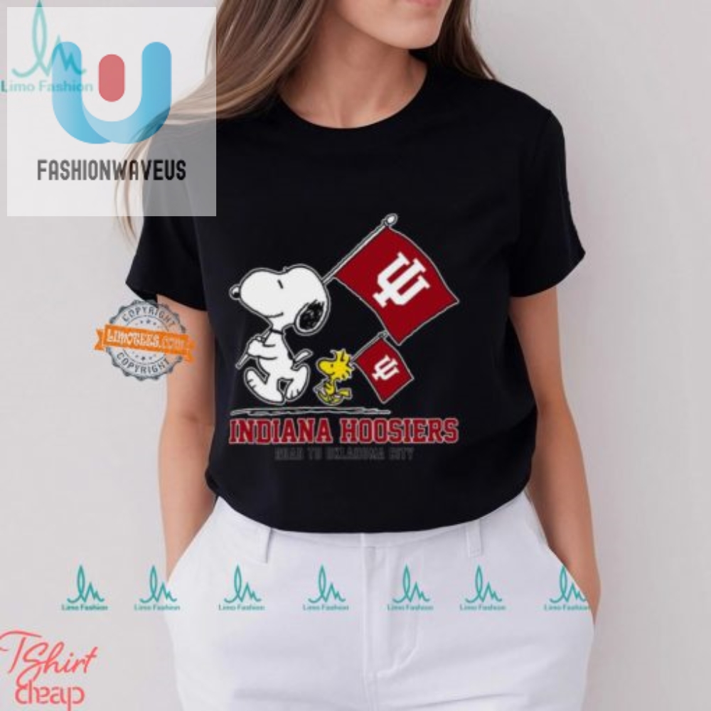 Snoopy Hoosiers Comedy Tee  Road To Okc Fun Flag Shirt