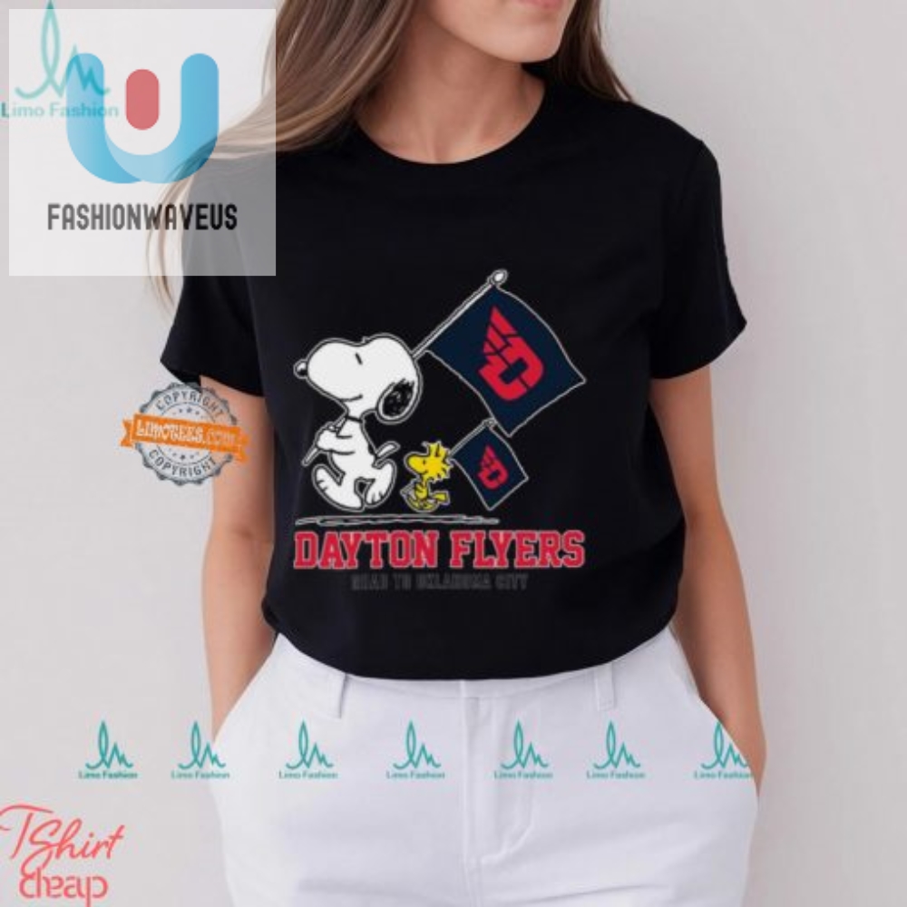 Fly High With Snoopy Dayton Flyers Okc Flag Shirt Fun