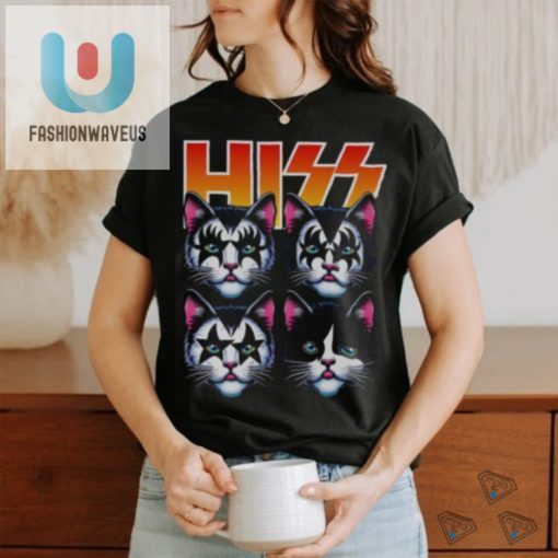 Funny Rock Roll Cats Parody Tshirt Hiss Cat Band Tee fashionwaveus 1