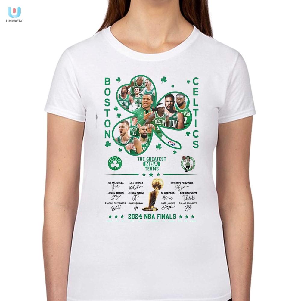 Celtics 2024 Champs Tee Dunking On History With Humor