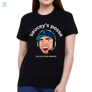 Score Laughs With The Hilarious Sauceys Posse Baseball Tee fashionwaveus 1 1