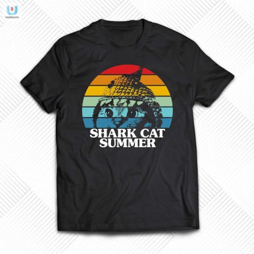 Fintastic Shark Cat Shirt Purrfect Summer Humor fashionwaveus 1