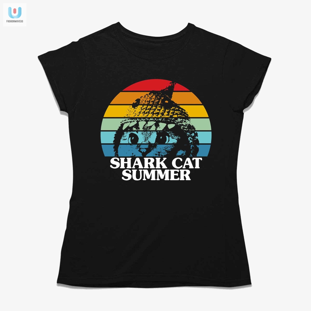 Fintastic Shark Cat Shirt  Purrfect Summer Humor