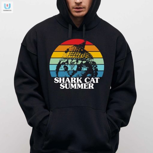 Fintastic Shark Cat Shirt Purrfect Summer Humor fashionwaveus 1 2