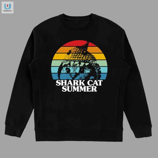Fintastic Shark Cat Shirt Purrfect Summer Humor fashionwaveus 1 3