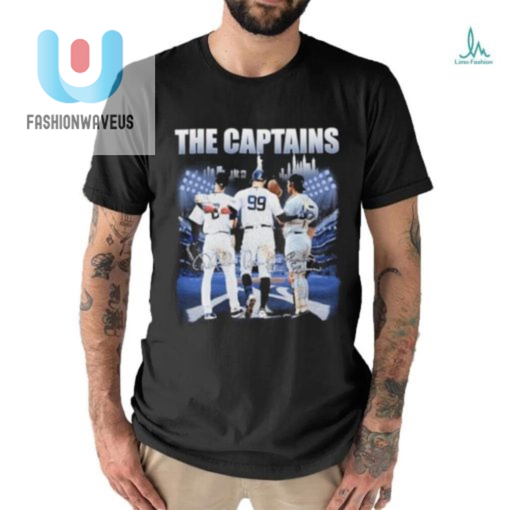 Yankees Captain Trio Shirt Judge Jeter Munson  Sign  Smile
