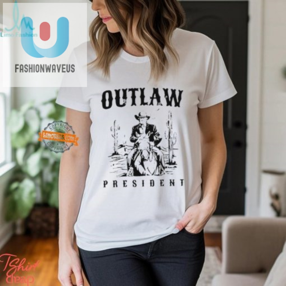 Funny Outlaw Trump 2024 Cowboy Shirt  Convicted Felon Fun