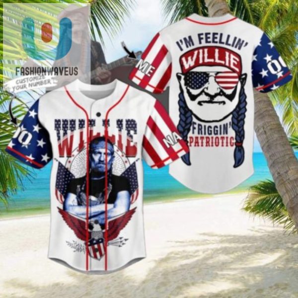 Get Patriotic Laugh Willie Nelson Custom Jersey fashionwaveus 1