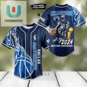 Mavs Champs 2024 Unique Blue Western Conf. Baseball Jersey fashionwaveus 1 1