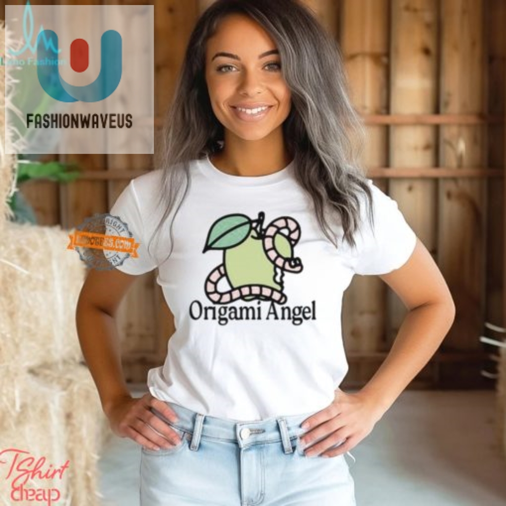 Get Witty With Our Origami Angel Apple Worm Tee