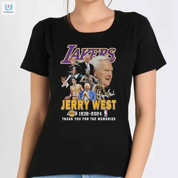 Score Big Laughs Lakers Jerry West Tribute Tee fashionwaveus 1 1