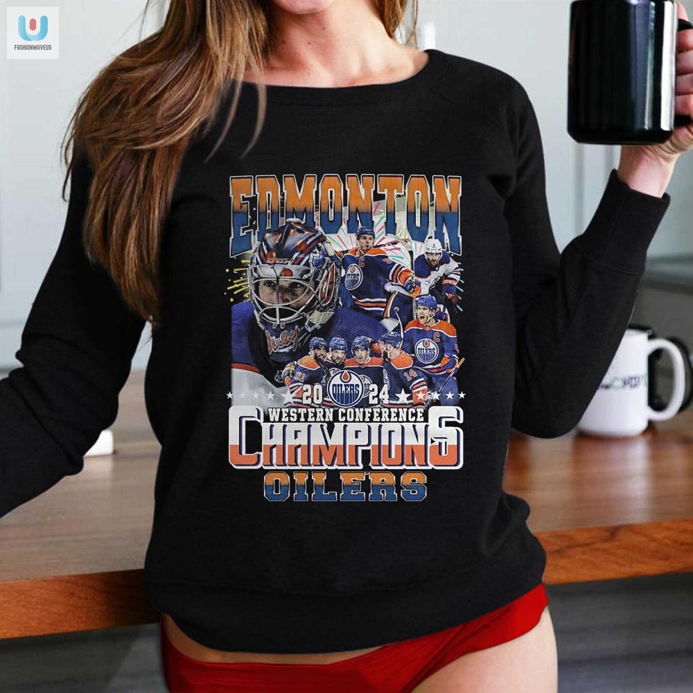 Celebrate Like A Champ Funny Oilers 24 Conf. Winner Tee