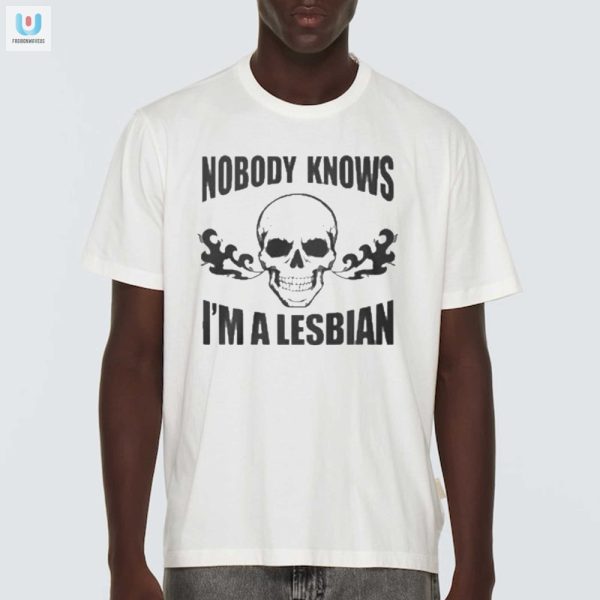 Funny Unique Nobody Knows Im A Lesbian Skull Shirt fashionwaveus 1