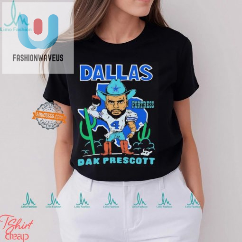 Dak Prescott Cartoon Tee  Hilarious  Unique Cowboys Gear