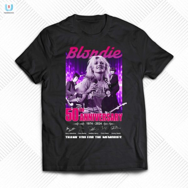 Blondie 50Th Anniversary Tee 50 Years Of Rock Laughs fashionwaveus 1