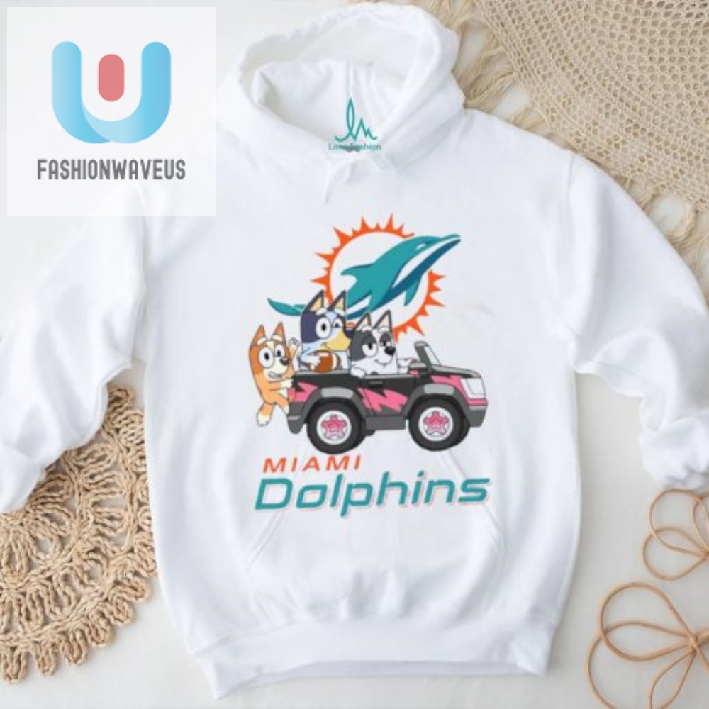 Bluey Rides With Dolphins Hilarious Car Fun Shirt