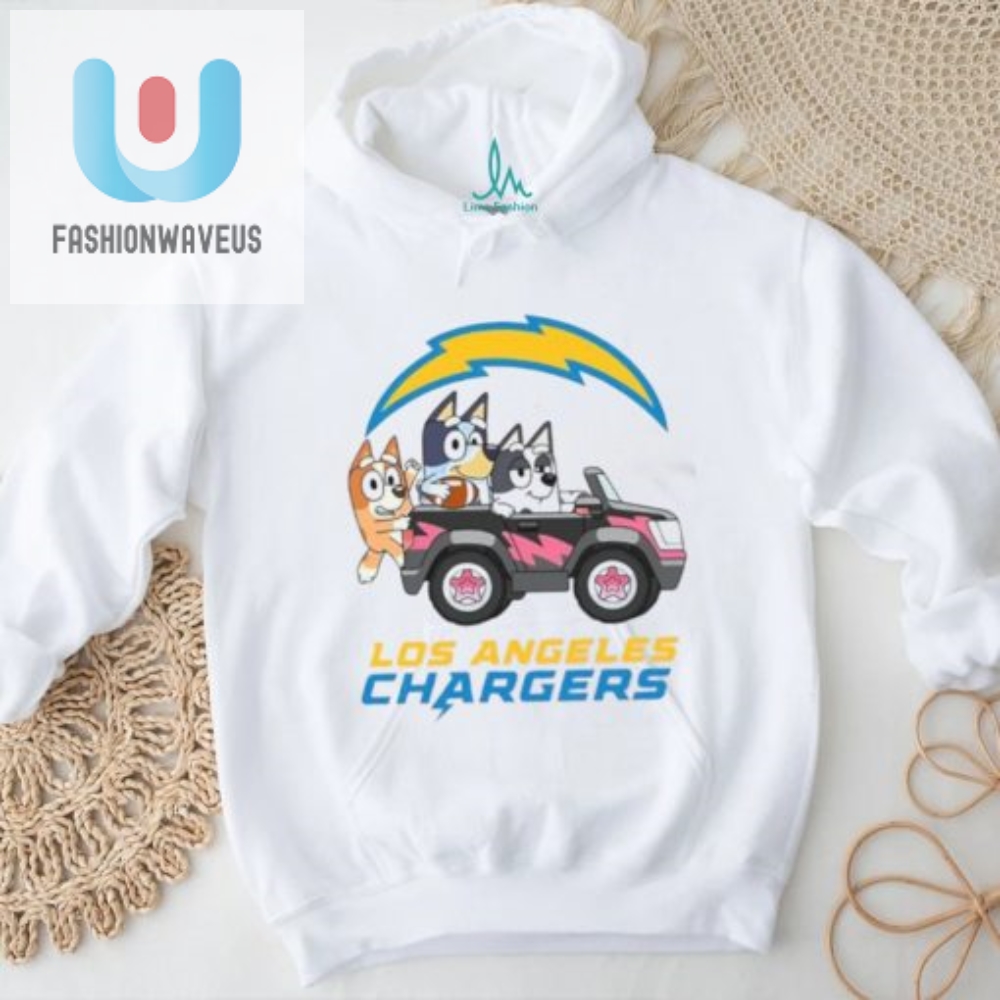 Drive With Bluey In Humorously Unique Chargers Tee