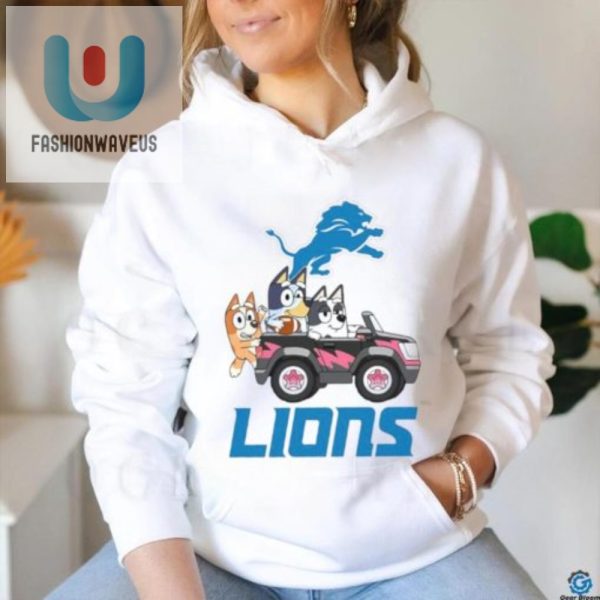 Bluey Rides With Detroit Lions Humor Fun Car Shirt fashionwaveus 1 3
