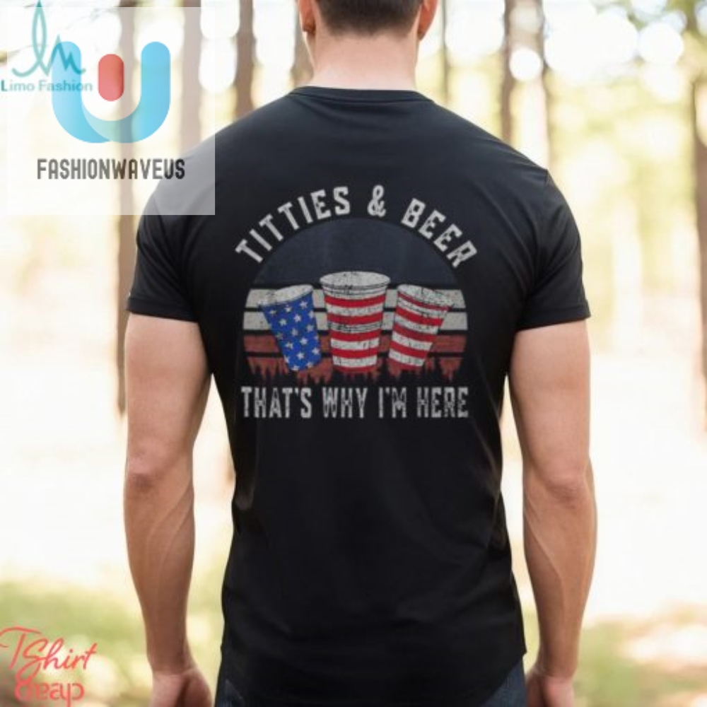 Funny Titties And Beer 4Th Of July Mens Tshirt  Unique