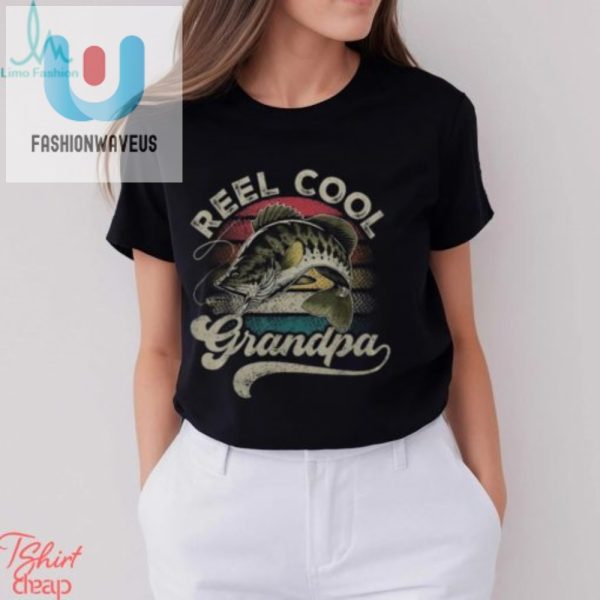 Reel Cool Grandpa Vintage Fishing Tshirt Fun Fathers Day Gift fashionwaveus 1