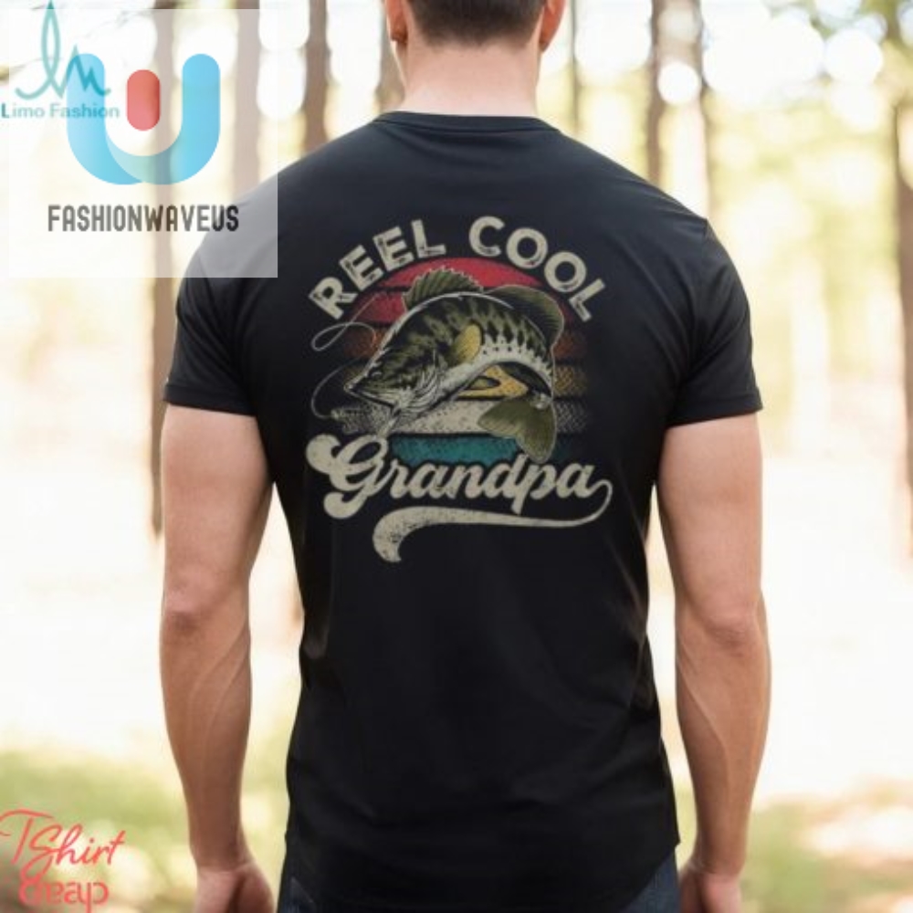 Reel Cool Grandpa Vintage Fishing Tshirt  Fun Fathers Day Gift