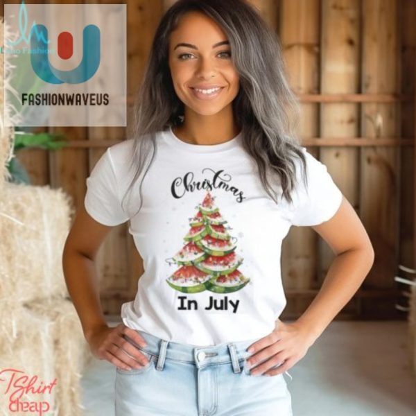 Funny Waterlemon Xmas Tree Tshirt For Christmas In July fashionwaveus 1 2