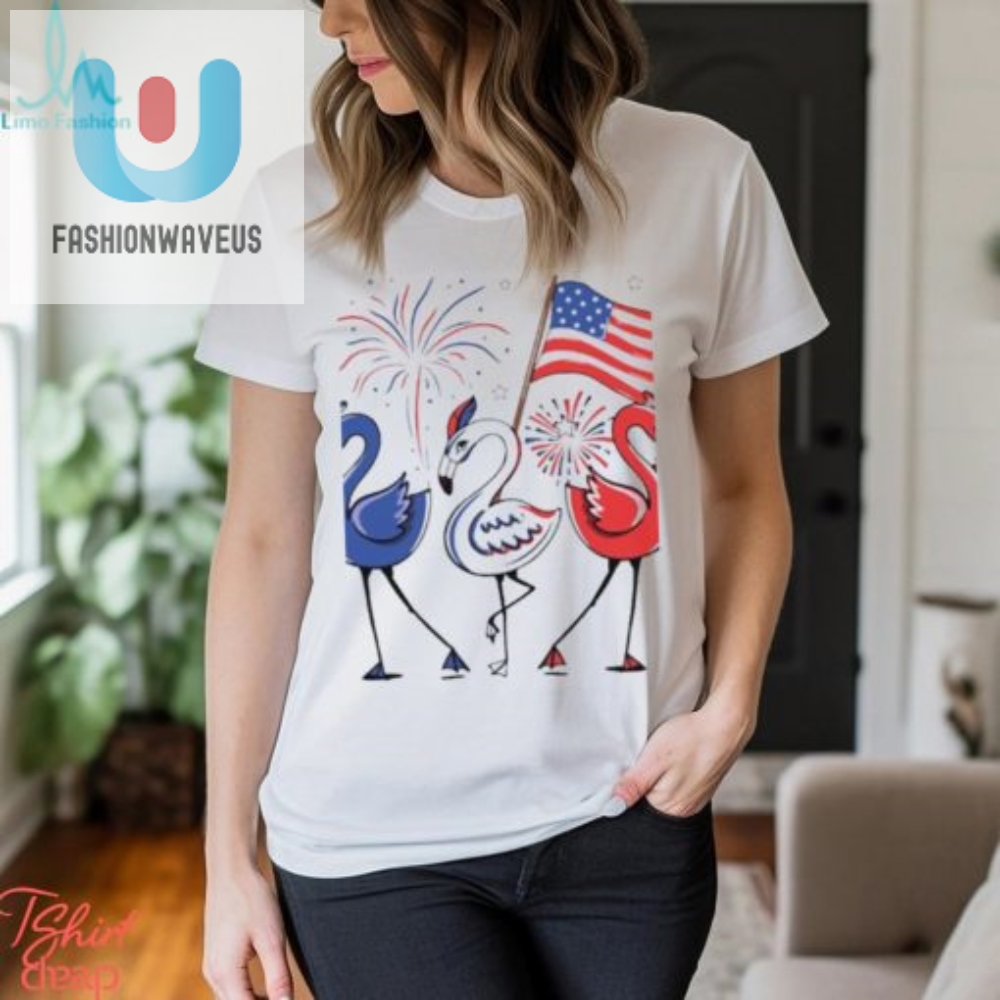 Funny Patriotic Flamingo 4Th Of July Flag Tshirt Unique fashionwaveus 1