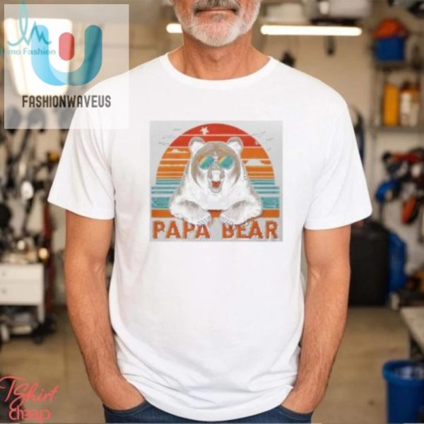 Cool Papa Bear Sunglasses Tshirt Funny Gift For Dad fashionwaveus 1 3