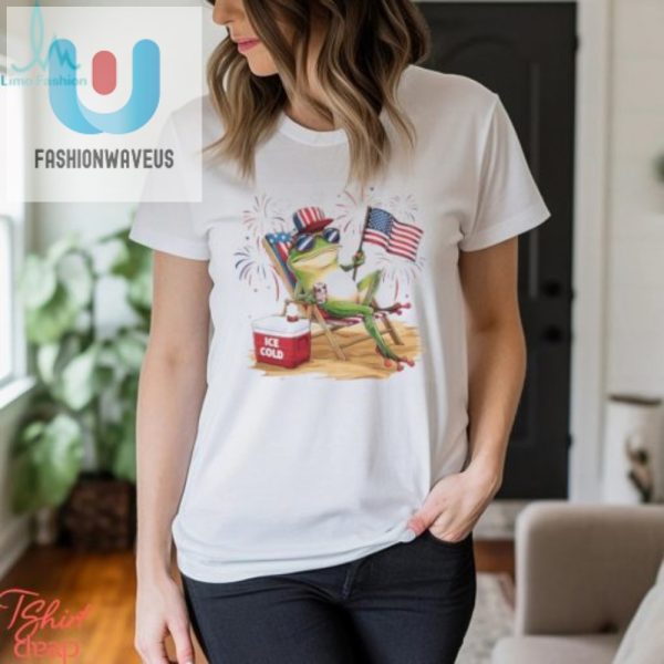 Hilarious Frog 4Th Of July Usa Flag Shirt Ribbiting Fun fashionwaveus 1