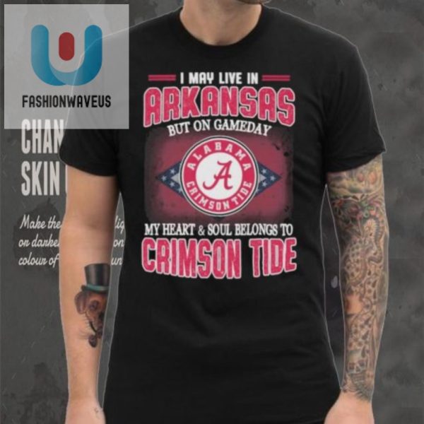 Funny Arkansas Fan Heart Beats For Alabama Crimson Tide Shirt fashionwaveus 1