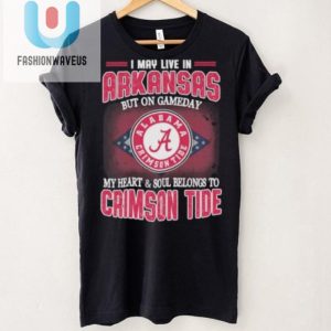 Funny Arkansas Fan Heart Beats For Alabama Crimson Tide Shirt fashionwaveus 1 1