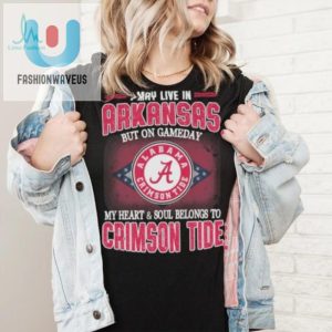 Funny Arkansas Fan Heart Beats For Alabama Crimson Tide Shirt fashionwaveus 1 5