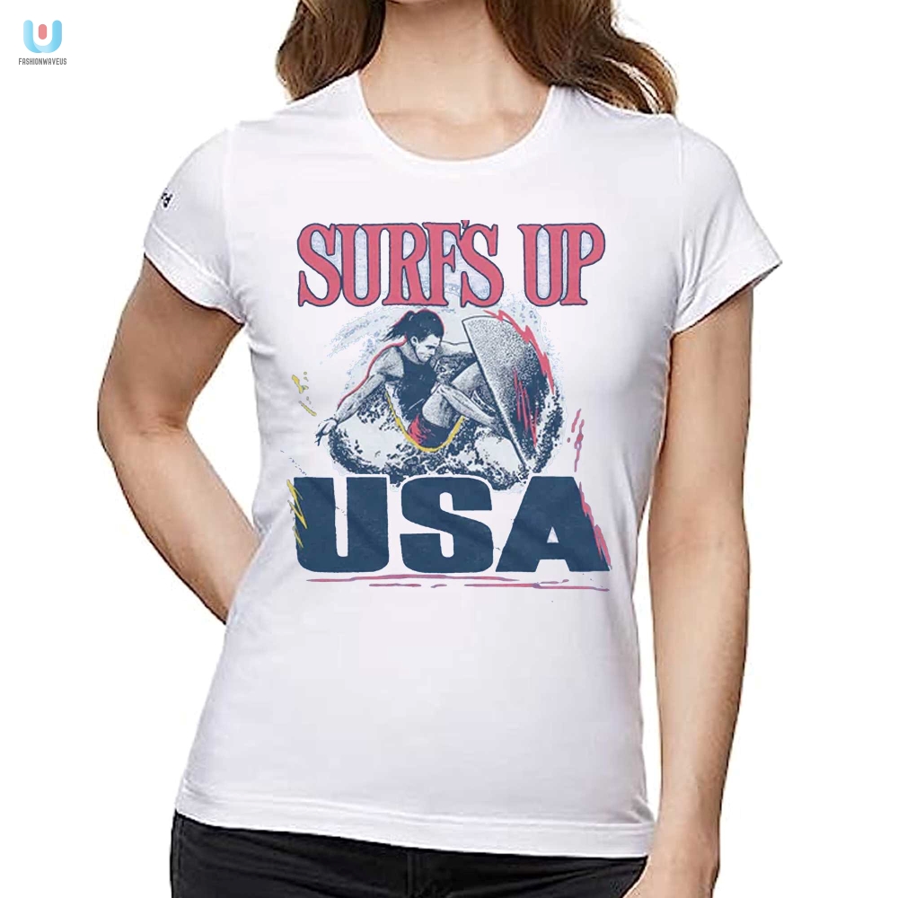 Ride The Waves In Style Funny Surfs Up Usa Shirt