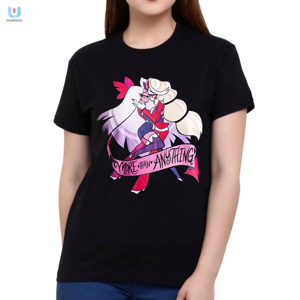 Get Your Laughs With Hazbin Hotel Charlie  Vaggie Tee