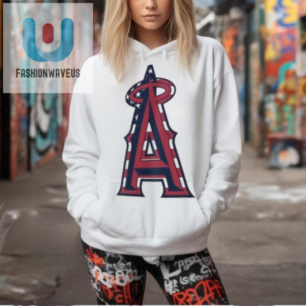 Angels 4Th Of July Flag Shirt  Hit A Patriotic Home Run